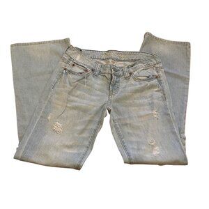 American Eagle Women’s Distressed Light Wash Jeans size 4 reg